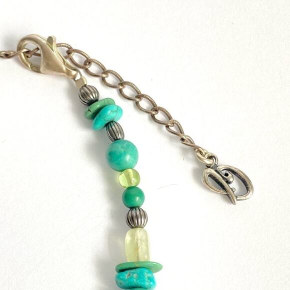 Carolyn Pollack Turquoise Nugget Necklace Gemstone Bead Sterling Silver 16” 20” - Picture 8 of 8